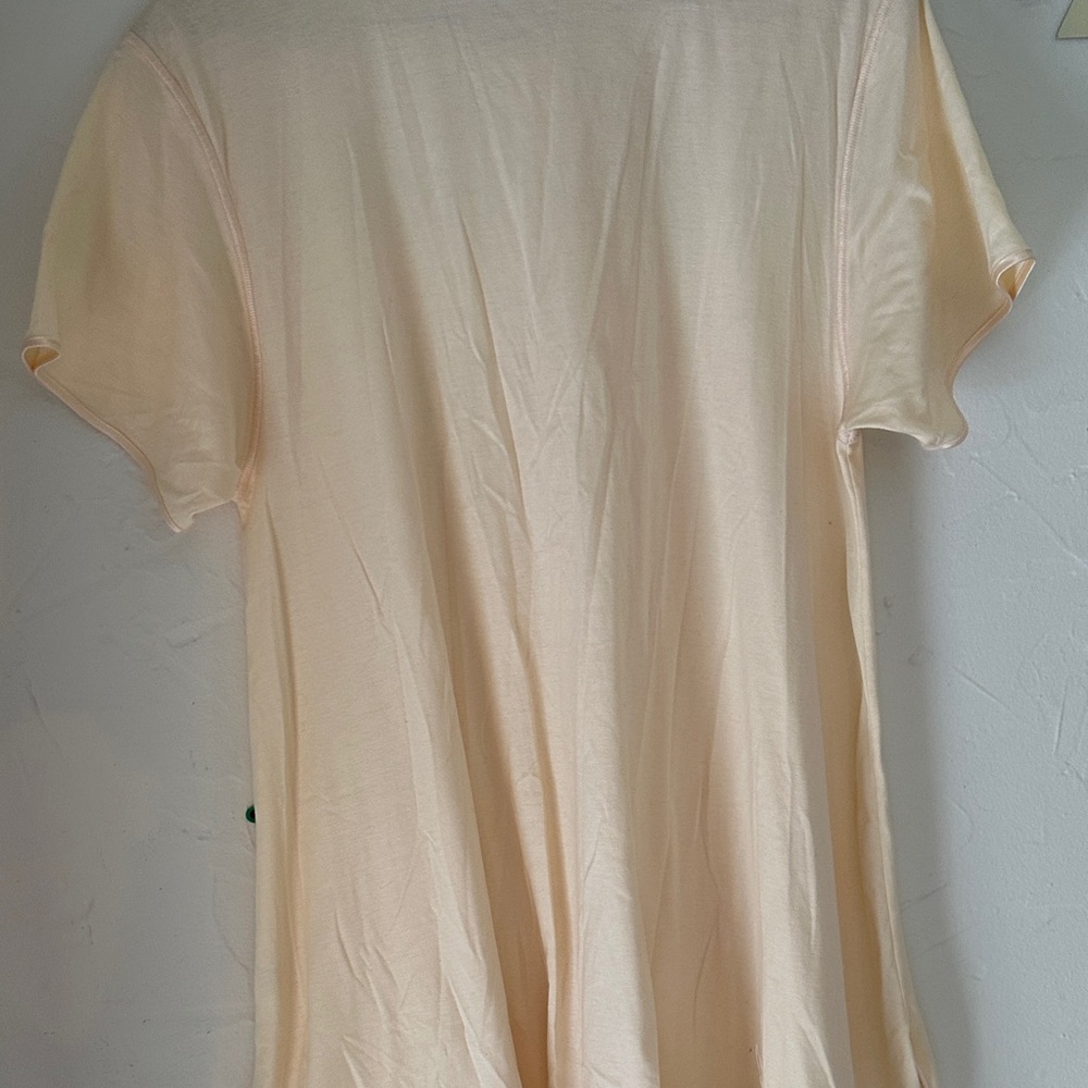 Hanro of Switzerland Cream nightgown with silk Button-Front details size Small - Picture 5 of 9